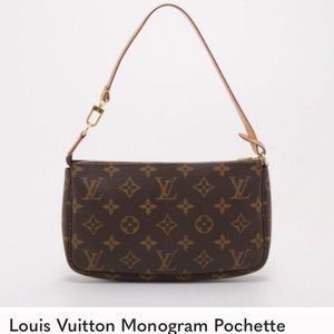 Louis Vuitton gently used monogram Pouchette wristlet.